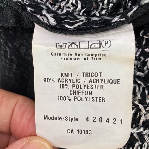 Cartise Black Knit Silver Sequin Sweater With Open Mesh Cutout In Back - Picture 7 of 13